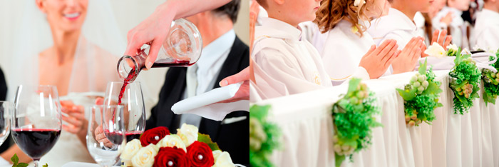 We organize weddings, baptisms, communions, and corporate dinners